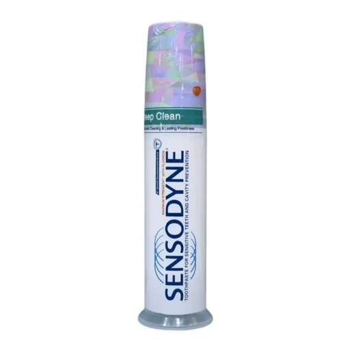 خمیر دندان پمپی سنسوداین مدل Deep Clean مناسب برای دندان‌های حساس و پیشگیری از پوسیدگی حجم 100 میل