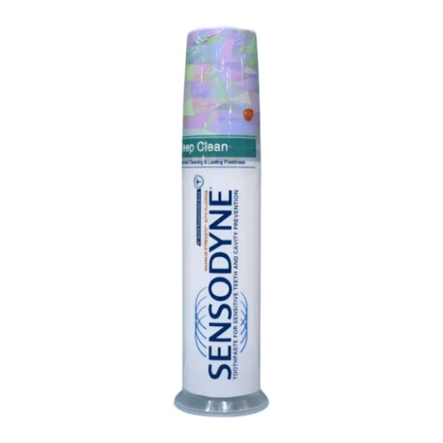 خمیر دندان پمپی سنسوداین مدل Deep Clean مناسب برای دندانهای حساس و پیشگیری از پوسیدگی حجم 100 میل