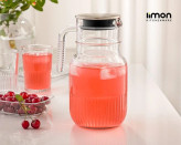 پارچ شیشه ای شیاردار لیمون