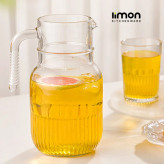 پارچ شیشه ای شیاردار لیمون
