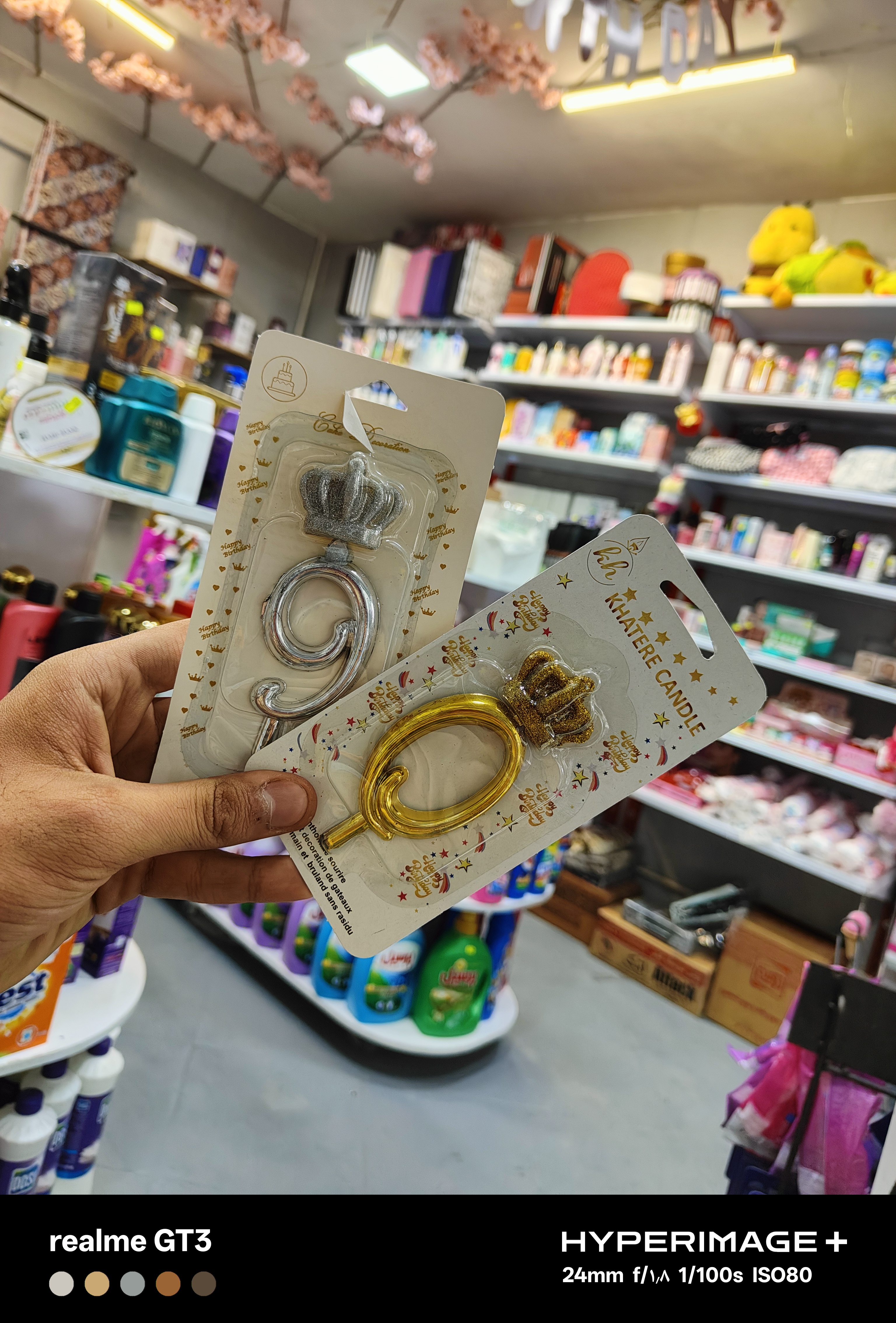 شمع تاج دار طلایی و نقره ای