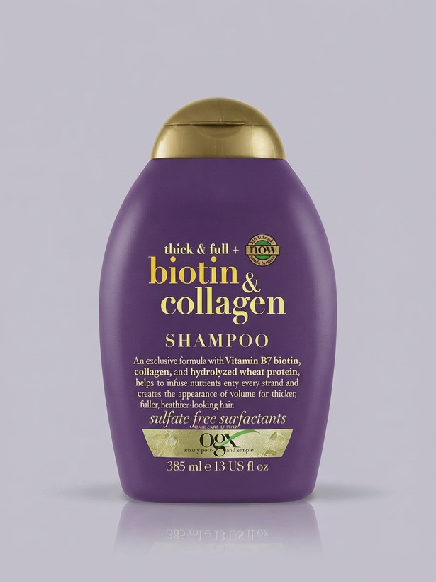 شامپو ضخیمکننده و حجمدهنده مو او جی ایکس (OGX) مدل Biotin & Collagen حجم 385 میلیلیتر