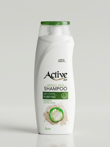 شامپو موهای چرب اکتیو سافت (Active Soft) حاوی کائولین مدل Greasy Hair