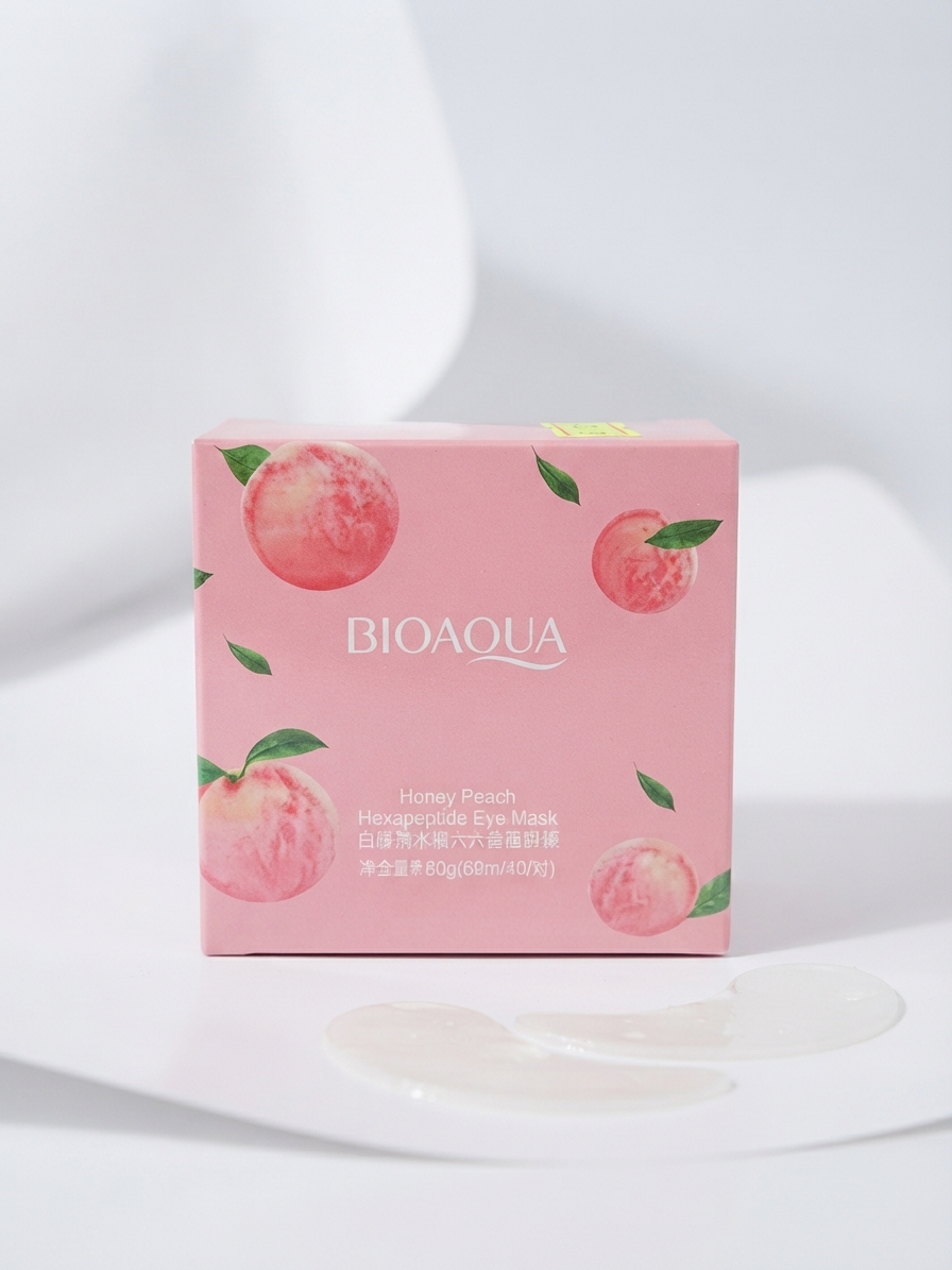 ماسک زیر چشم هلو و هگزاپپتید بایوآکوا (Bioaqua Honey Peach)