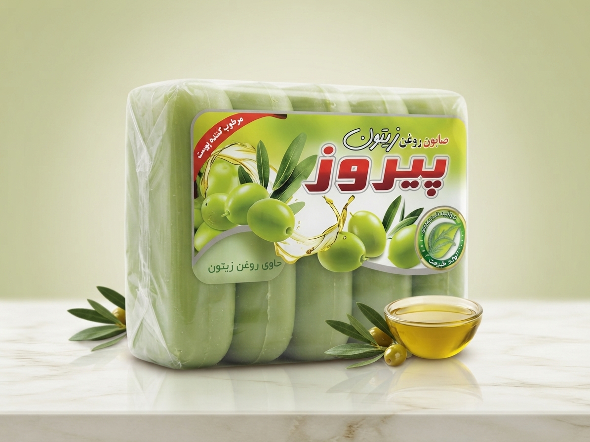 صابون حمام پیروز حاوی روغن زیتون