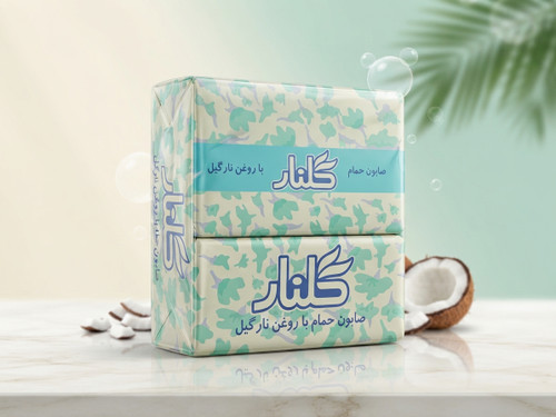صابون حمام گلنار حاوی روغن نارگیل