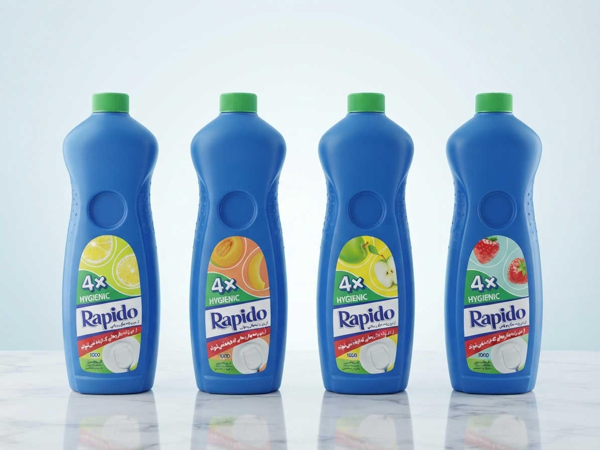 مایع ظرفشویی ۴× Hygienic راپیدو (مجموعه رایحهها - وزن ۱۰۰۰ گرم)