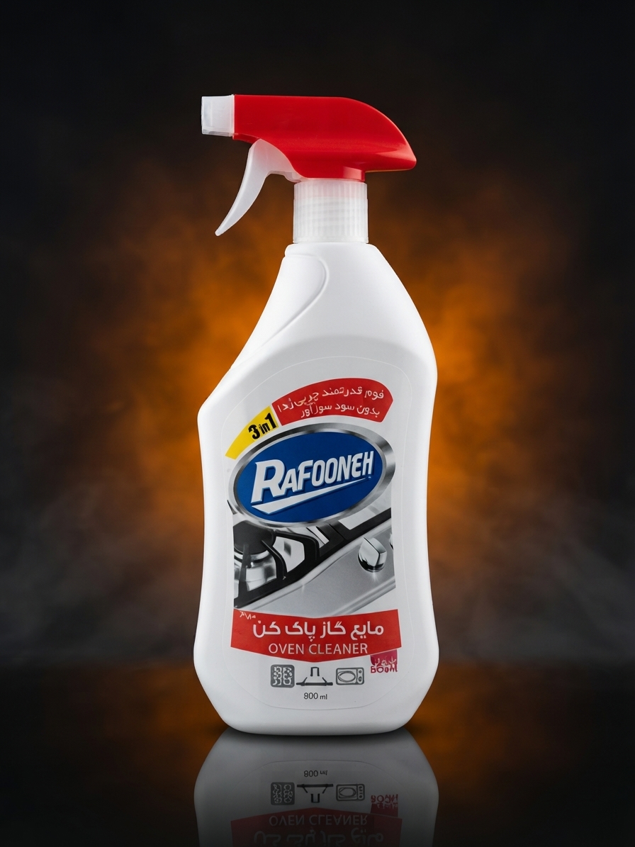 مایع گازپاک‌کن و چربی‌زدای قوی رافونه مدل Oven Cleaner (بدون سود سوزآور) - ۸۰۰ میلی‌لیتر