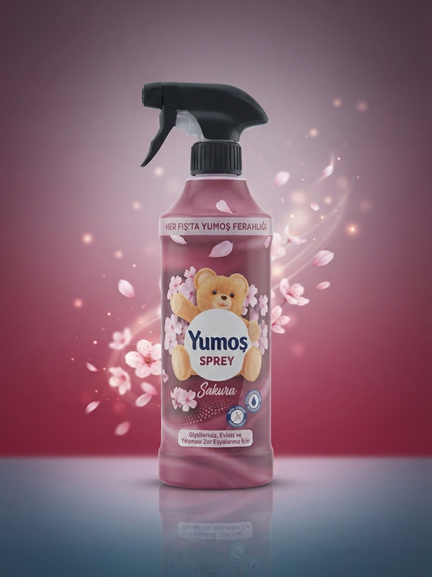 اسپری خوشبوکننده و نرمکننده لباس یوموش (Yumoş Spray - Sakura)