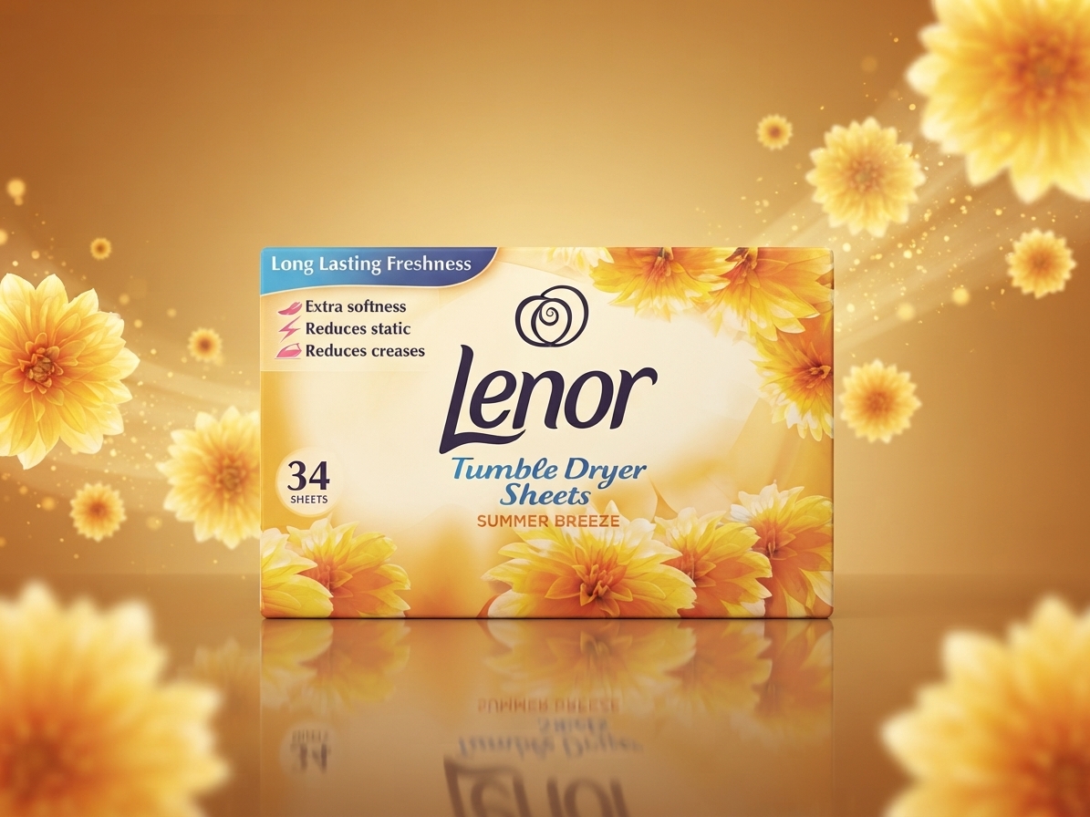 دستمال خشک‌کن و معطر لباس لنور مدل نسیم تابستانی (Lenor Tumble Dryer Sheets Summer Breeze)