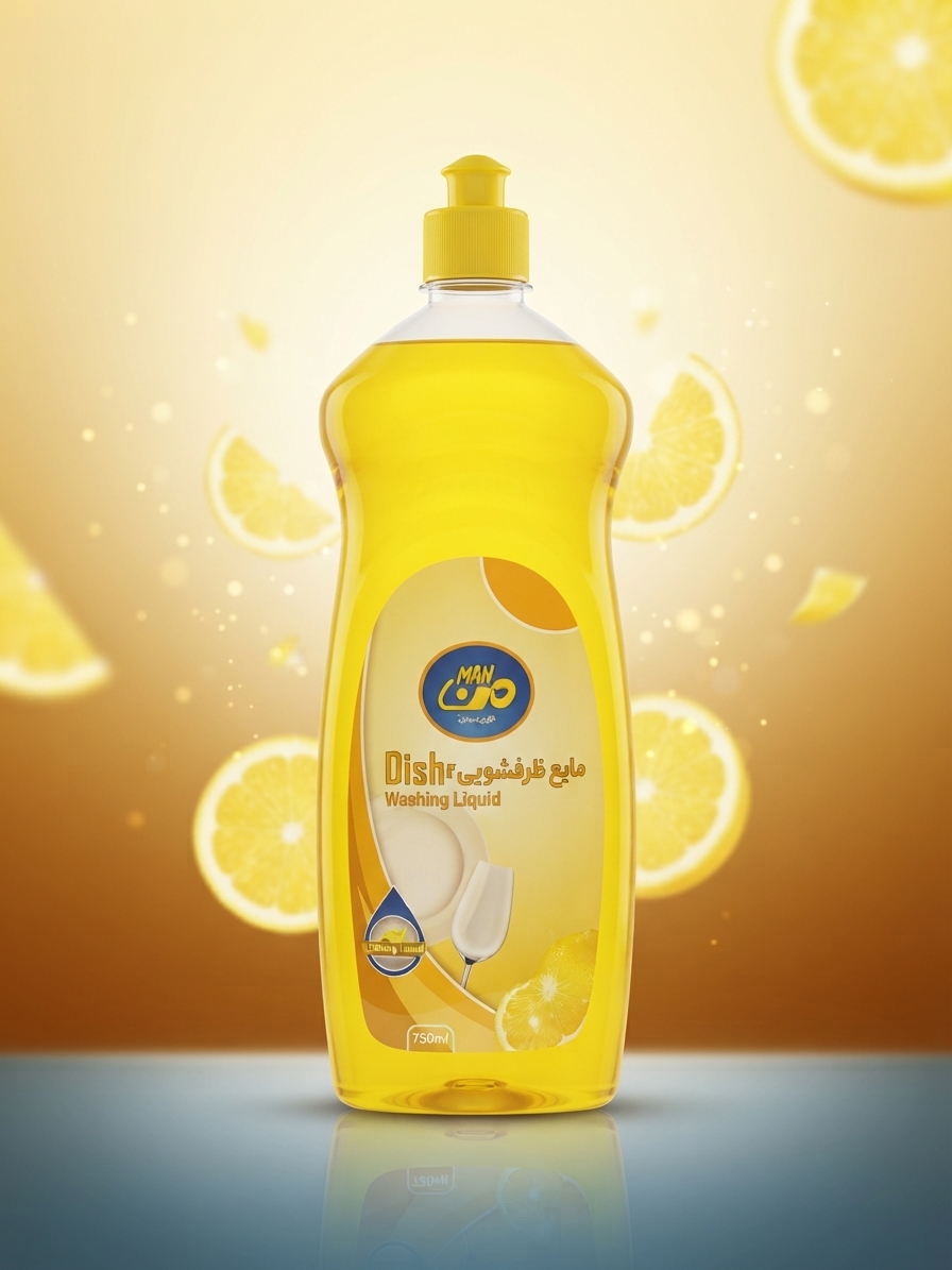 مایع ظرفشویی لیمویی من مدل Dish Washing Liquid (Man Dishwashing Liquid)