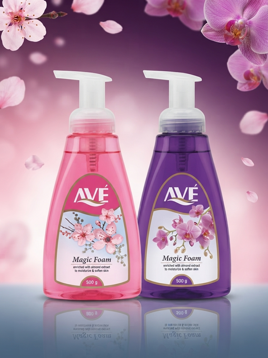ست مایع دستشویی فوم مژیک اوه (AVE Magic Foam Hand Wash)