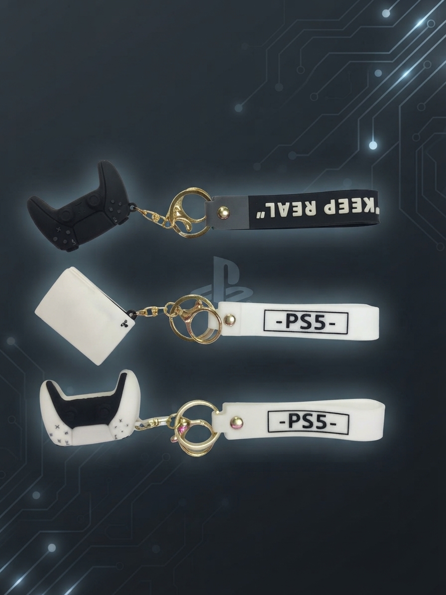 جاسوئیچیهای طرح کنترل و کنسول پلیاستیشن (PlayStation Controller & Console Keychains)