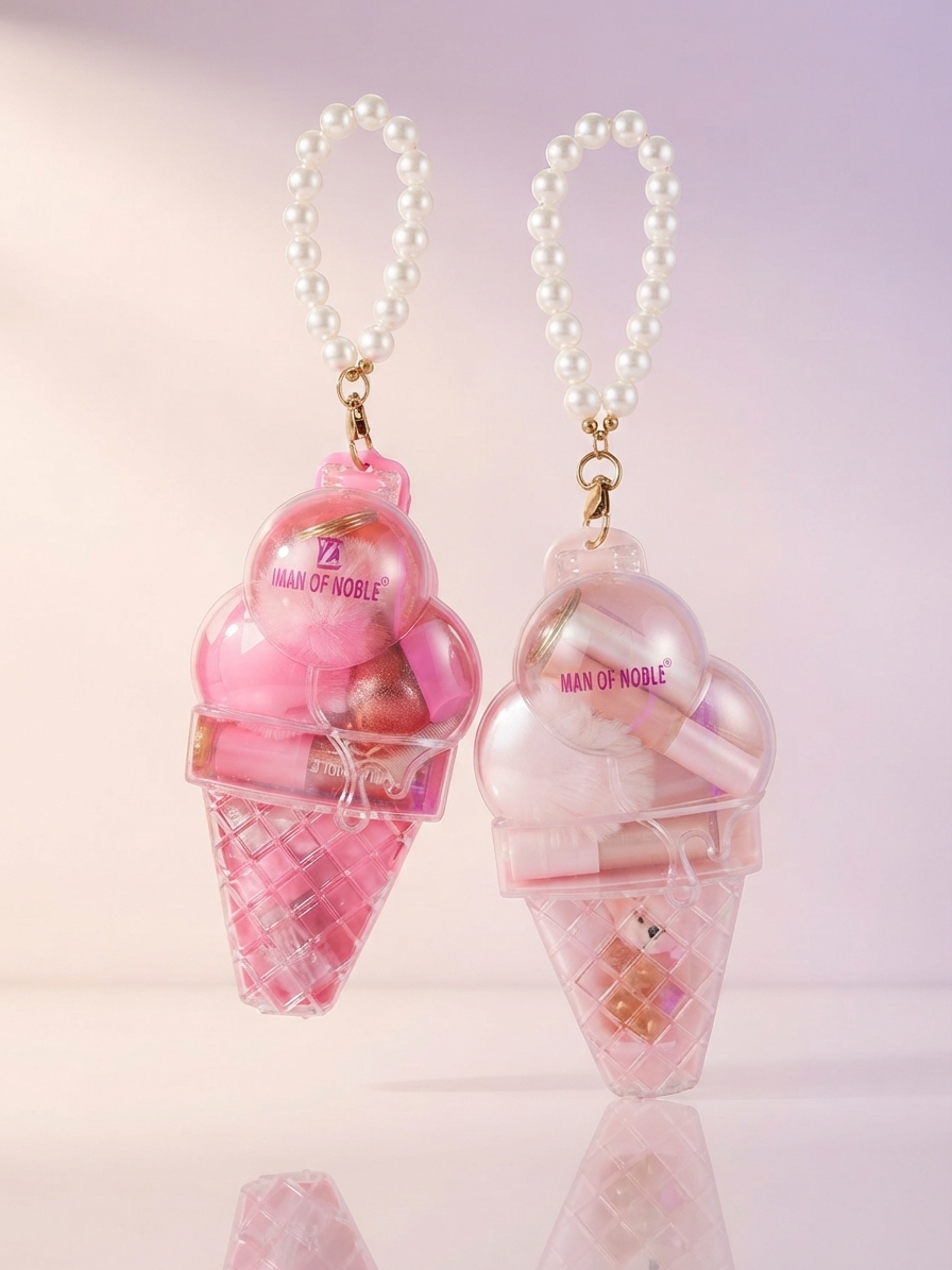 ✨ پک آویز طرح بستنی لوازم آرایشی (کیوت، دخترانه و لاکچری) 🍦🎀