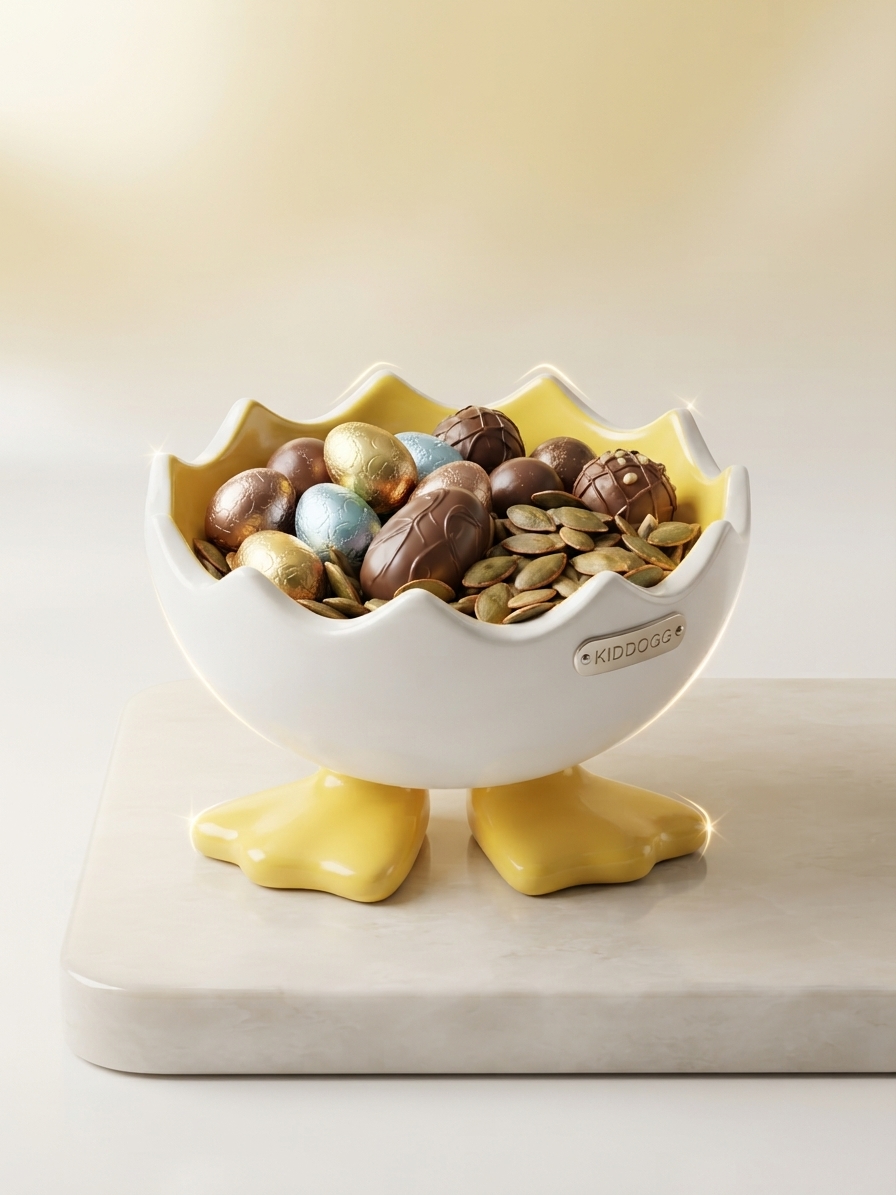 🐣 ظرف سرو فانتزی طرح جوجه (جای شکلاتی، تخمه و تنقلات) 🍬🌻