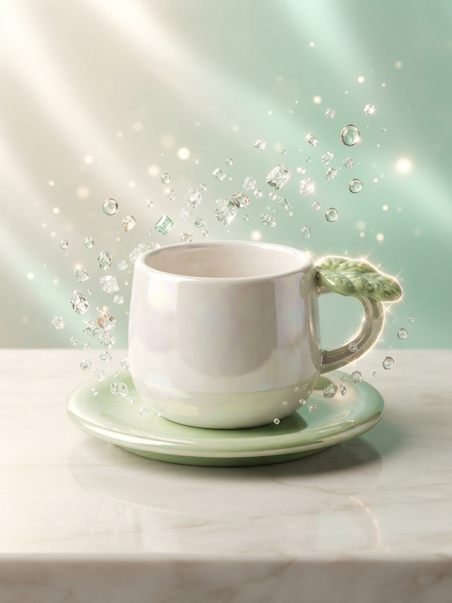 ☕ فنجان و نعلبکی سرامیکی فانتزی؛ تجربه‌ نوشیدنی لوکس و دلنشین! ✨🌸