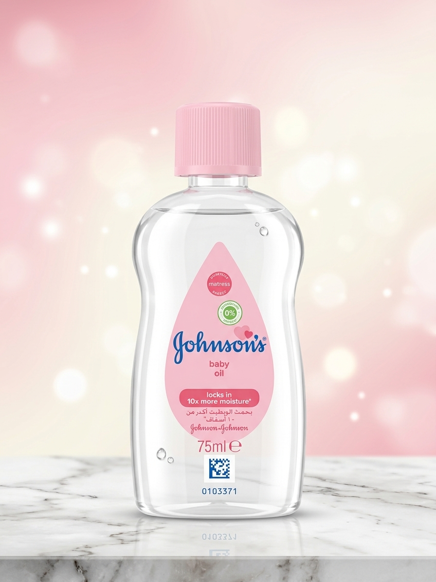 🌸 روغن کودک جانسون (Johnson's Baby Oil) حجم ۷۵ میلیلیتر؛ لطافت و آبرسانی عمیق برای پوست! ✨👶