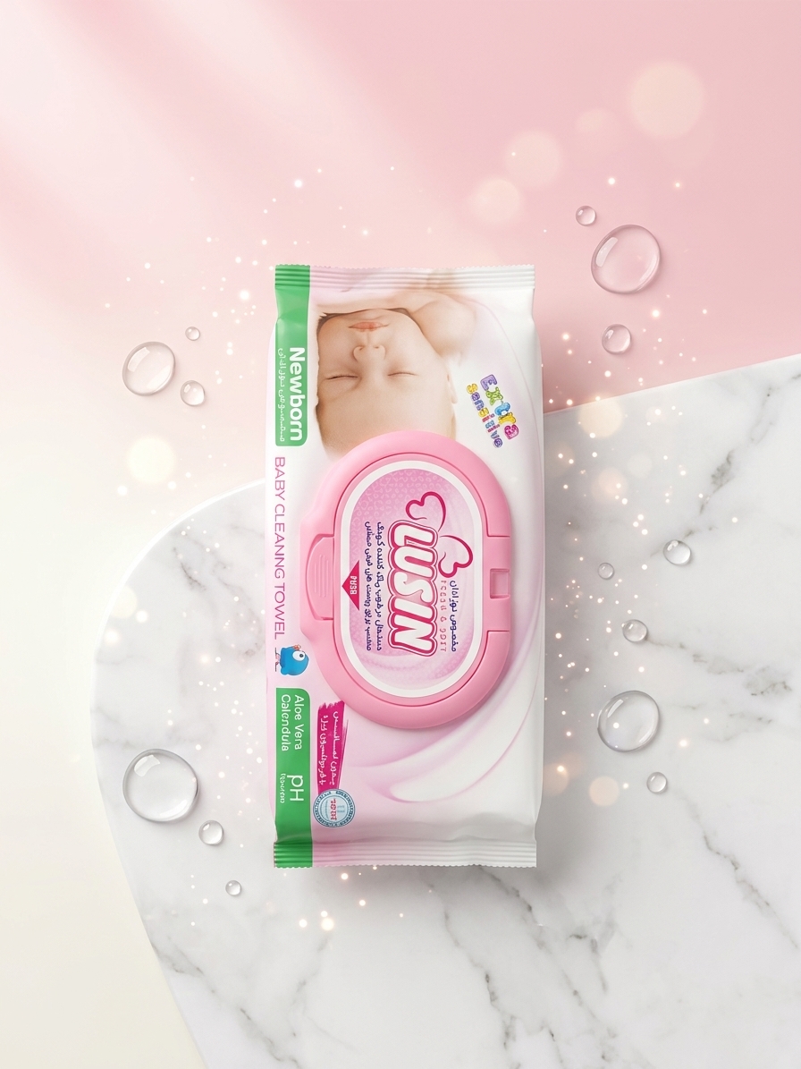 👶 دستمال مرطوب مخصوص نوزادان لوسین (Newborn)؛ لمسی از جنس مهربانی و حفاظت! 🌸🧻
